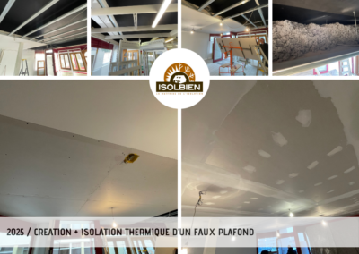 Création et isolation d'un faux plafond
